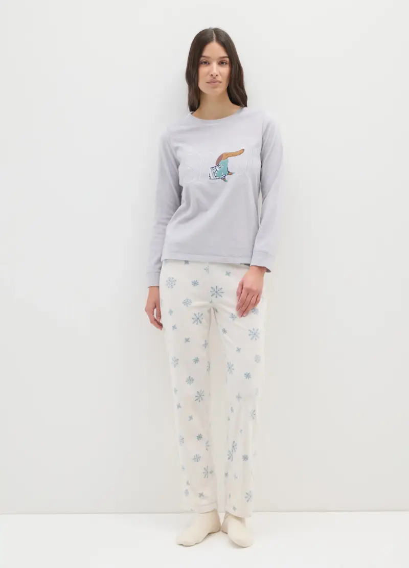Pigiama In Misto Pile Multicolor Regular Fit, Donna, Multicolor