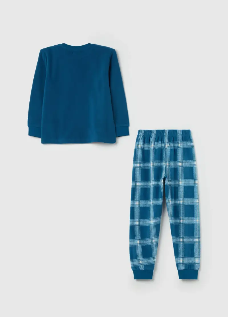 Pigiama In Pile Con Stampa Tricheco, Bambino, Blu miniatura 2