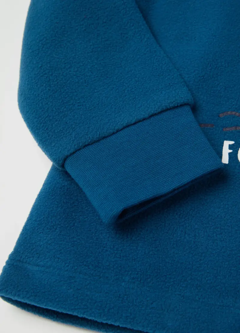 Pigiama In Pile Con Stampa Tricheco, Bambino, Blu miniatura 3