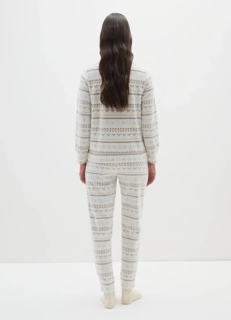 Pigiama In Pile Multicolor Regular Fit, Donna, Multicolor miniatura 3