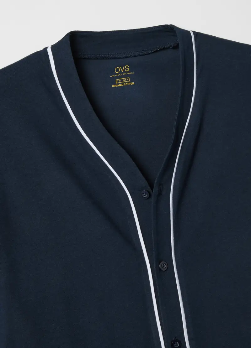 Pigiama In Puro Cotone Blu Regular Fit Con Dettagli In Contrasto, Uomo, Blu miniatura 2