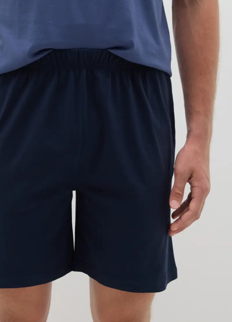 Pigiama In Puro Cotone Blu Regular Fit, Uomo, Blu miniatura 3