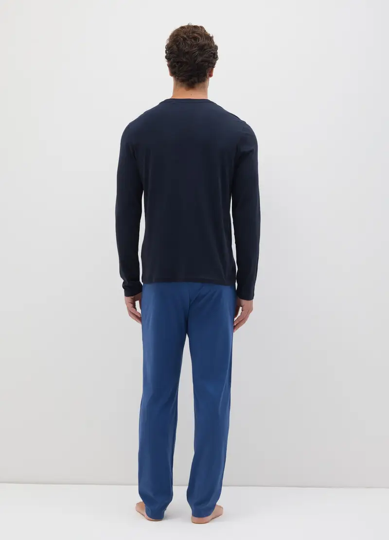 OVS, Pigiama In Puro Cotone Blu Regular Fit, Uomo, Blu, Taglia: S miniatura 2