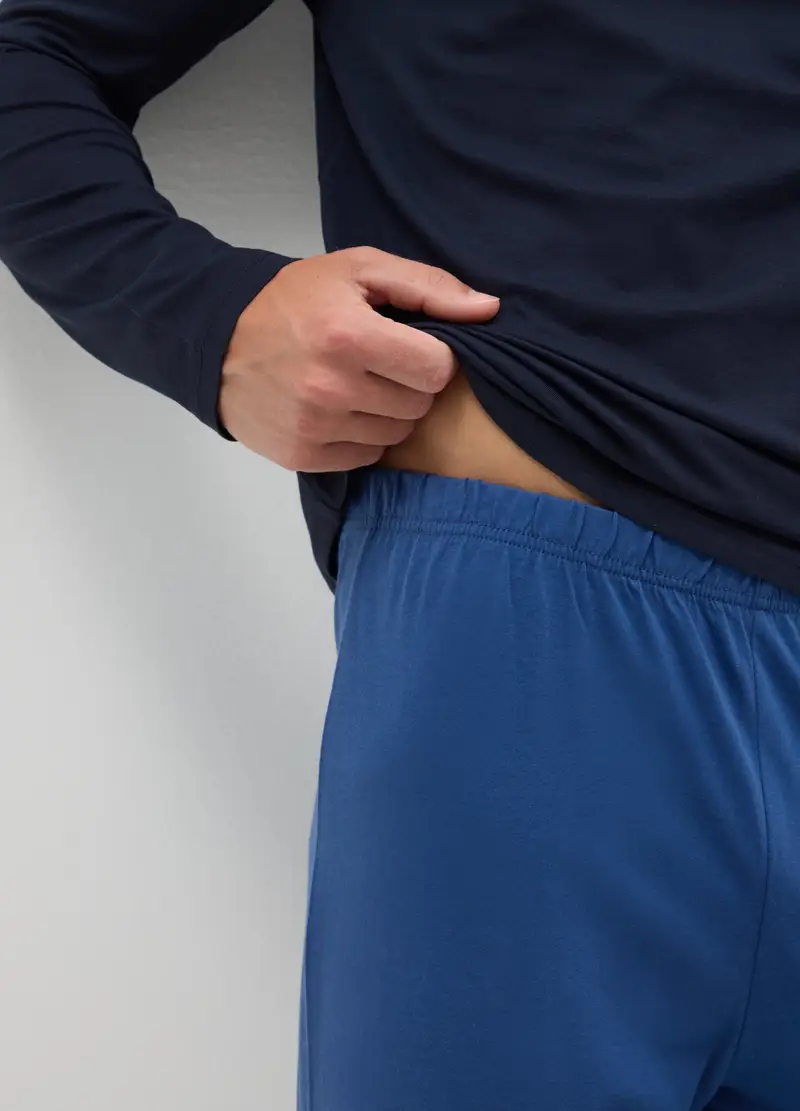 OVS, Pigiama In Puro Cotone Blu Regular Fit, Uomo, Blu, Taglia: S miniatura 3