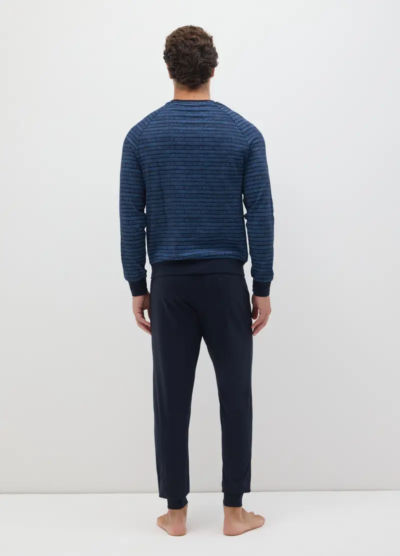 OVS, Pigiama In Puro Cotone Blu Regular Fit, Uomo, Blu, Taglia: S miniatura 2