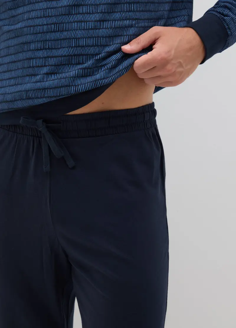 OVS, Pigiama In Puro Cotone Blu Regular Fit, Uomo, Blu, Taglia: S miniatura 3