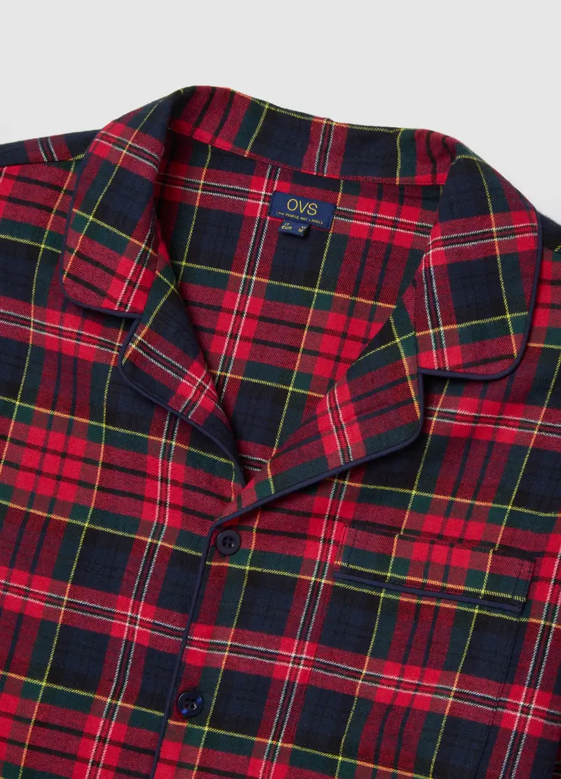 Pigiama In Puro Cotone Multicolor Regular Fit A Quadri, Uomo, Multicolor miniatura 2