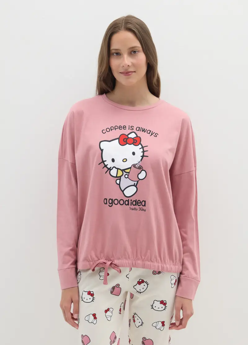 Pigiama In Puro Cotone Multicolor Regular Fit Di Hello Kitty, Donna, Multicolor miniatura 2