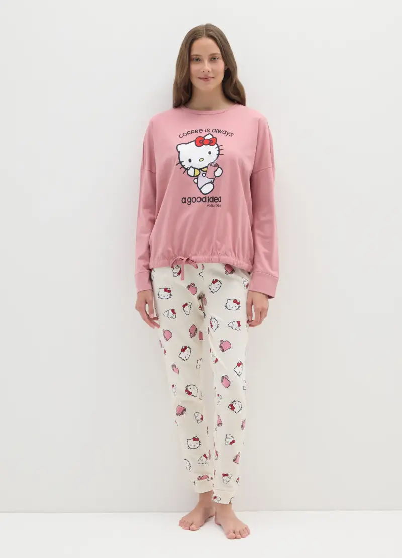Pigiama In Puro Cotone Multicolor Regular Fit Di Hello Kitty, Donna, Multicolor