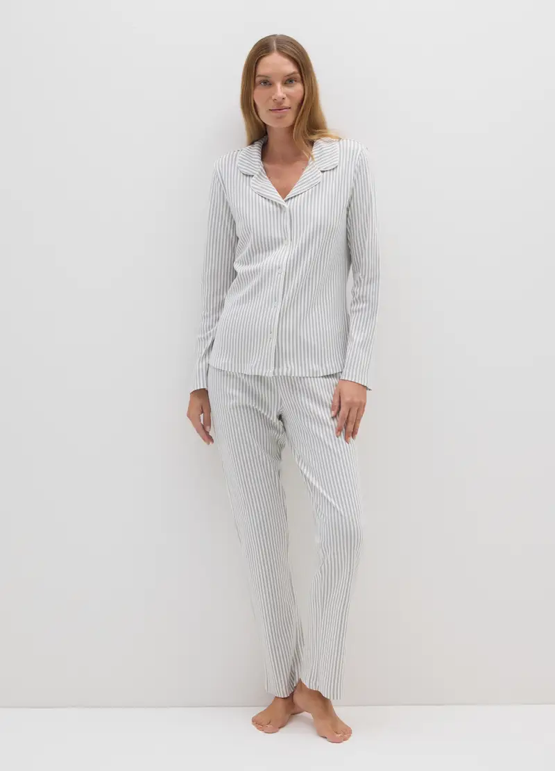 Pigiama In Puro Cotone Multicolor Regular Fit, Donna, Multicolor