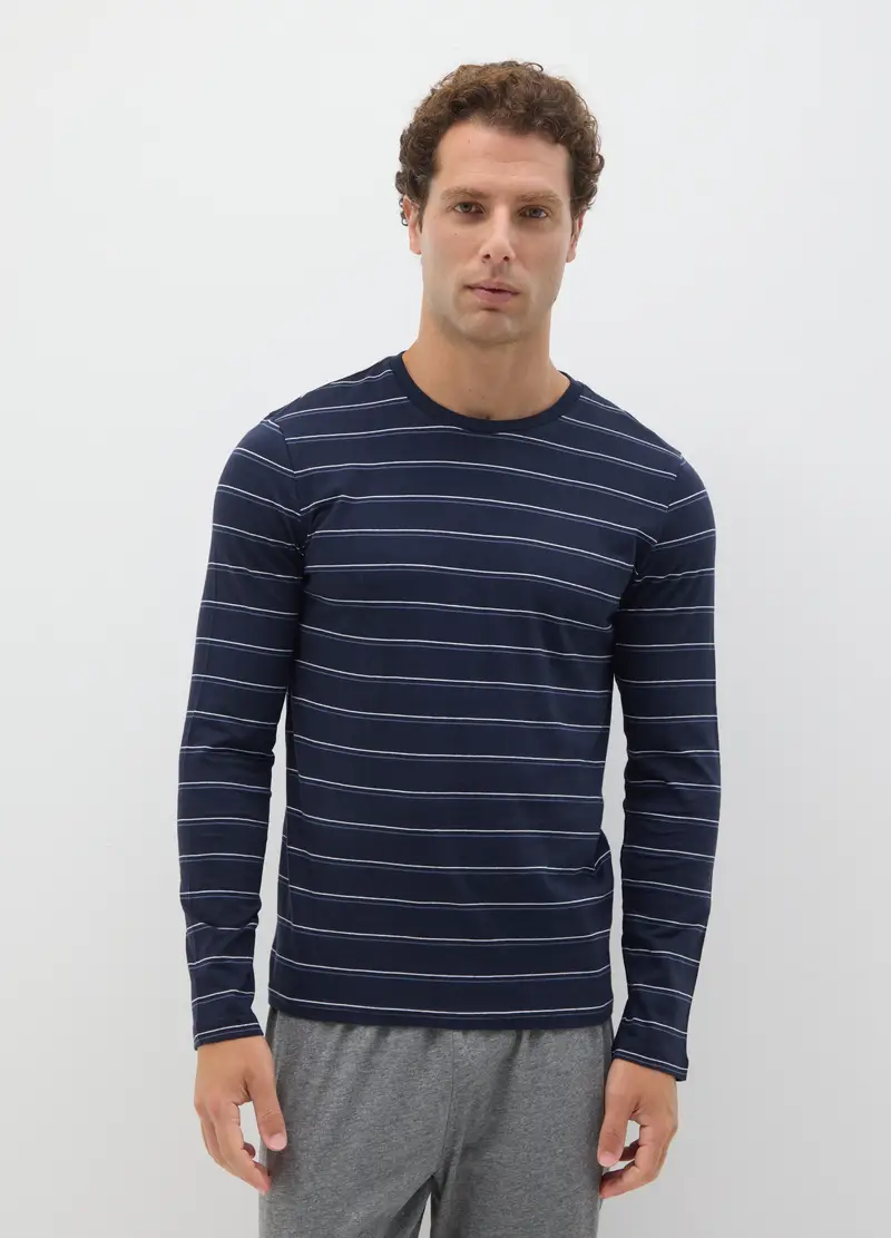 Pigiama In Puro Cotone Multicolor Regular Fit, Uomo, Multicolor miniatura 2