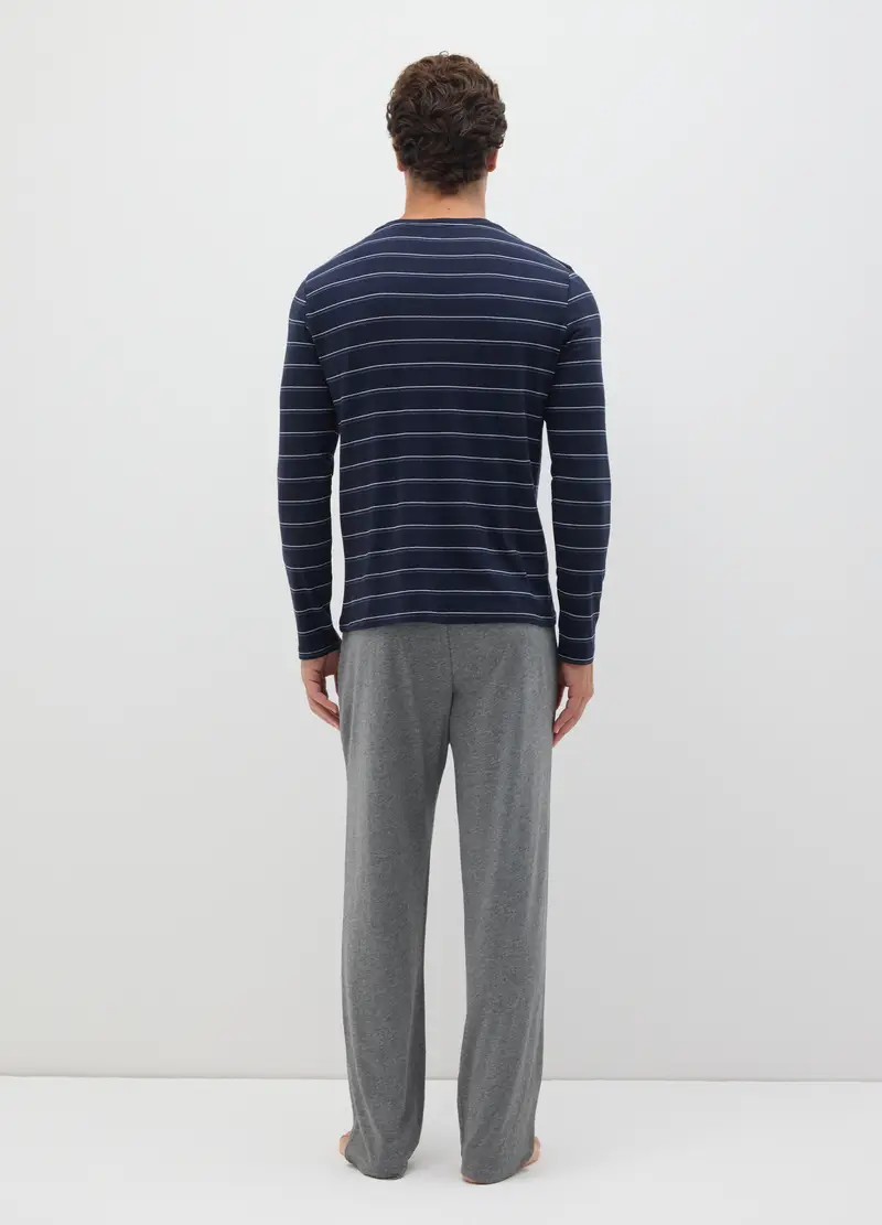 Pigiama In Puro Cotone Multicolor Regular Fit, Uomo, Multicolor miniatura 3