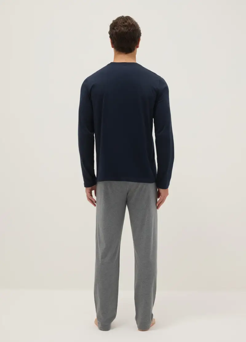 Pigiama In Puro Cotone Multicolor Regular Fit, Uomo, Multicolor miniatura 3