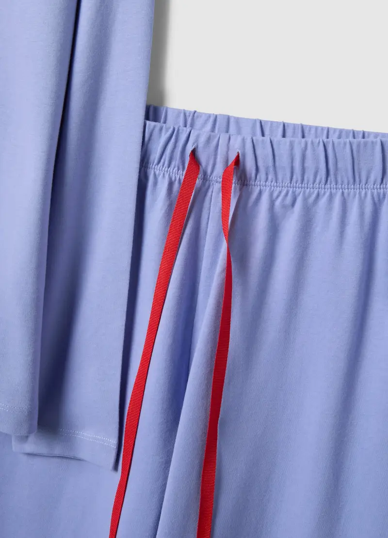 Pigiama In Puro Cotone Viola Regular Fit Con Cuore, Donna, Viola miniatura 2