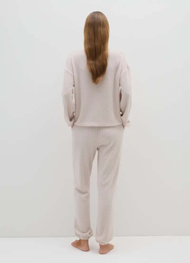 Pigiama In Tessuto Elasticizzato Beige Regular Fit, Donna, Beige miniatura 3