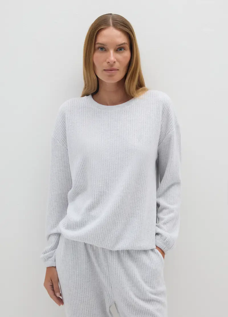 Pigiama In Tessuto Elasticizzato Grigio Regular Fit, Donna, Grigio miniatura 2