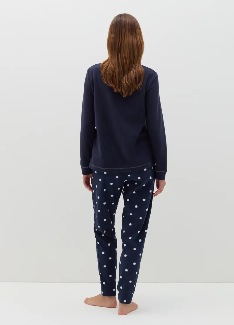 Pigiama In Velour Ricamo "soft Winter", Donna, Blu miniatura 3