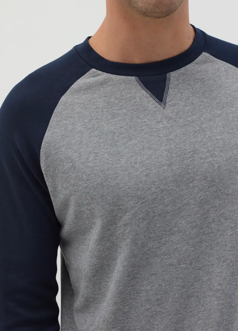 Pigiama Lungo Con Maniche Raglan, Uomo, Grigio miniatura 3