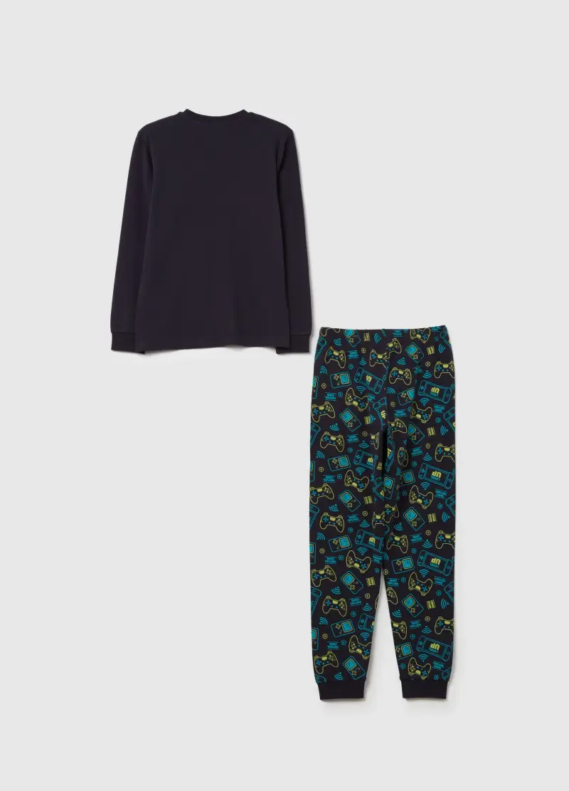 Pigiama Lungo Con Stampa Joystick, Bambino, Blu miniatura 2