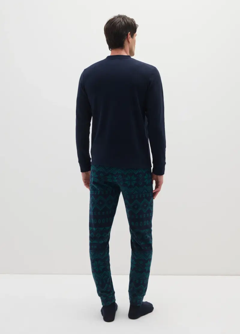 Pigiama Multicolor Regular Fit Con Motivo Natalizio, Uomo, Multicolor miniatura 3