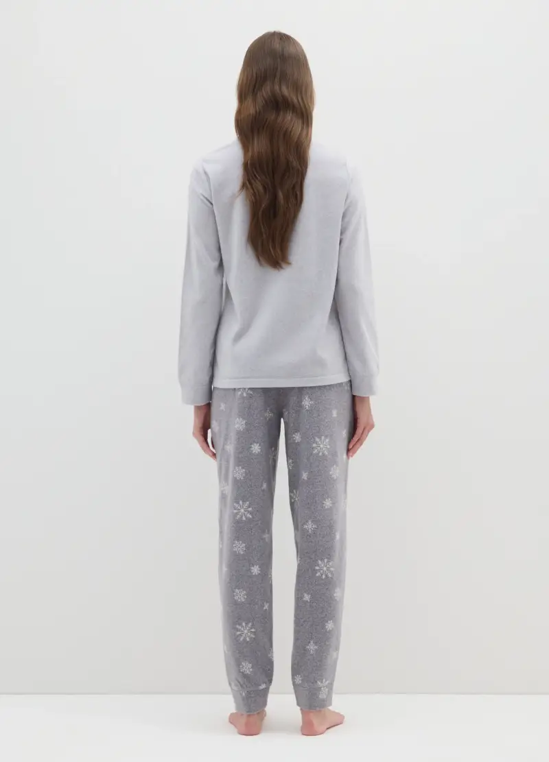 Pigiama Natalizio Grigio Regular Fit Con Stampa, Donna, Grigio miniatura 3