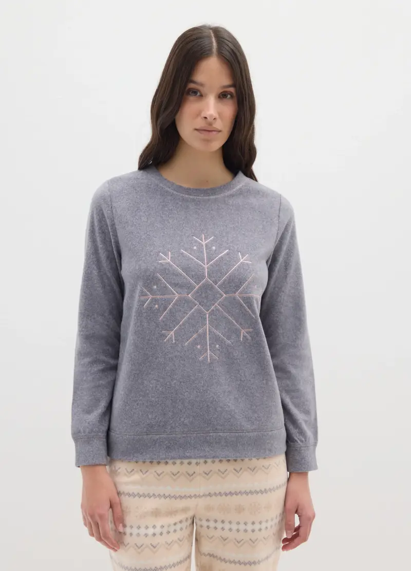 Pigiama Natalizio Multicolor Regular Fit Con Fiocchi Di Neve, Donna, Multicolor miniatura 2