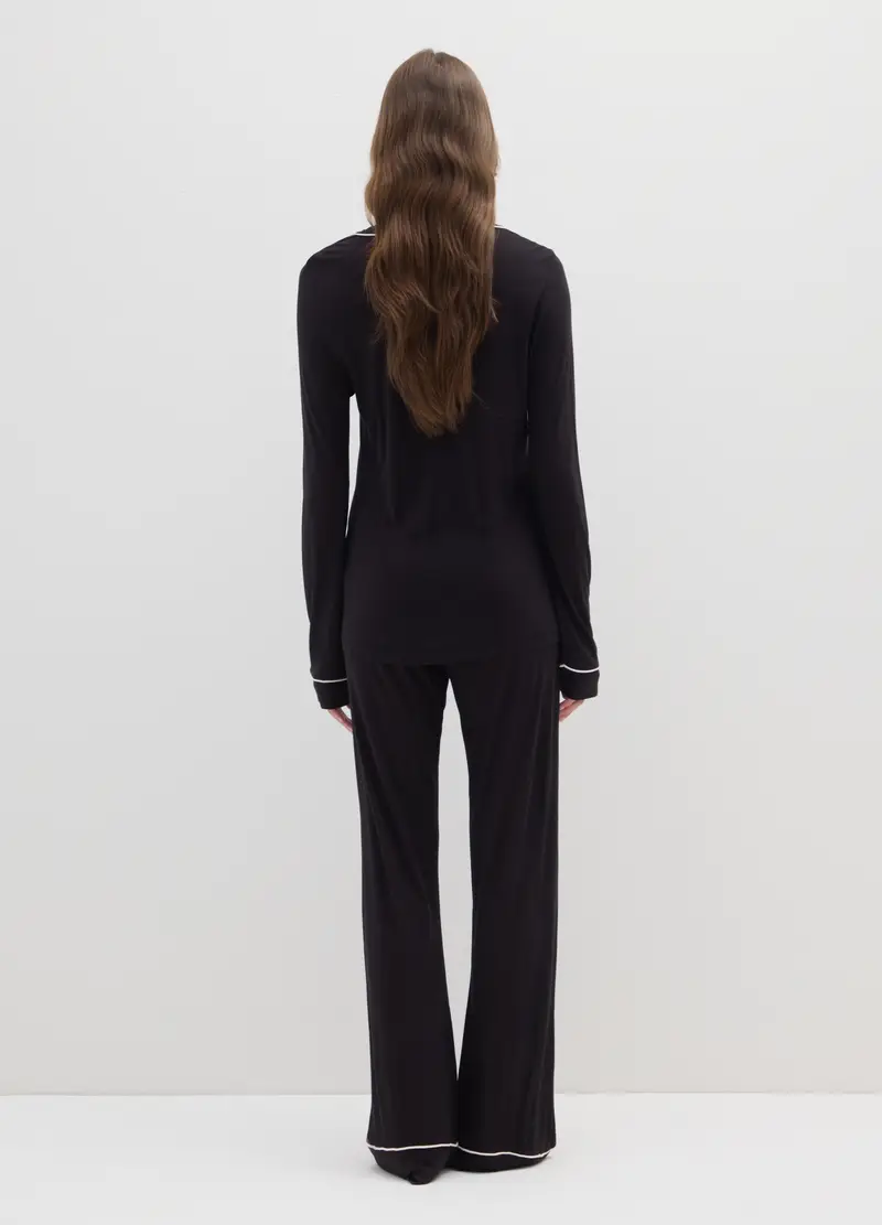 Pigiama Nero Regular Fit, Donna, Nero miniatura 3