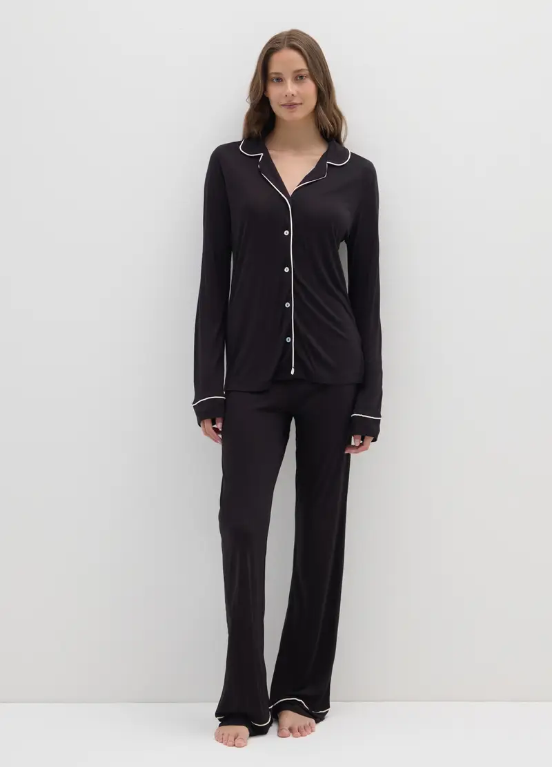 Pigiama Nero Regular Fit, Donna, Nero