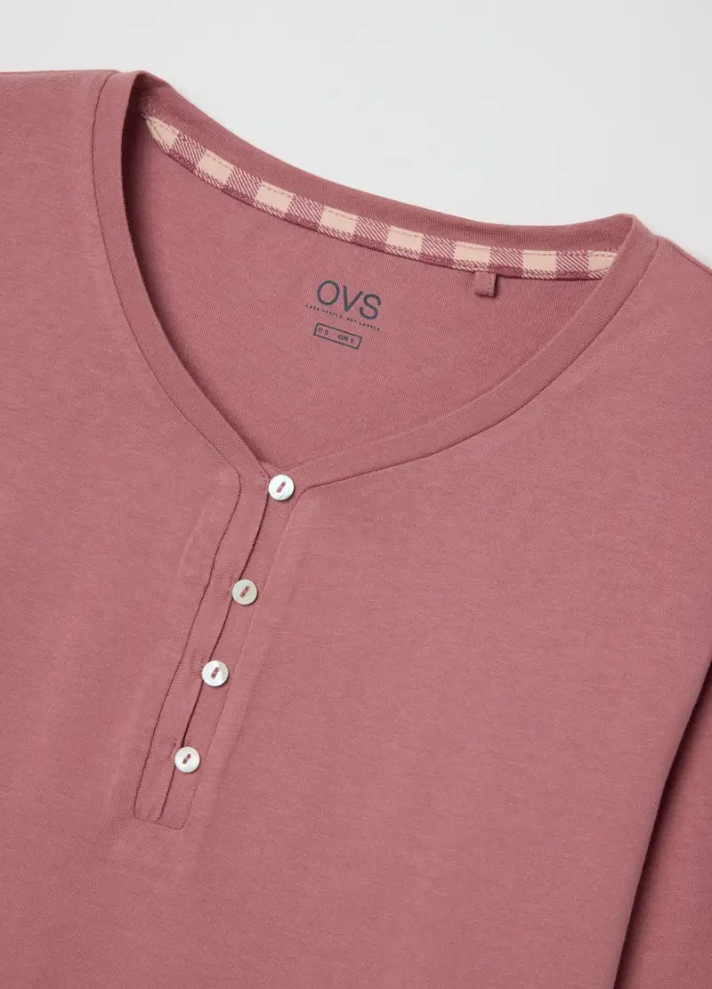 Pigiama Rosa In Cotone, Donna, Rosa miniatura 2