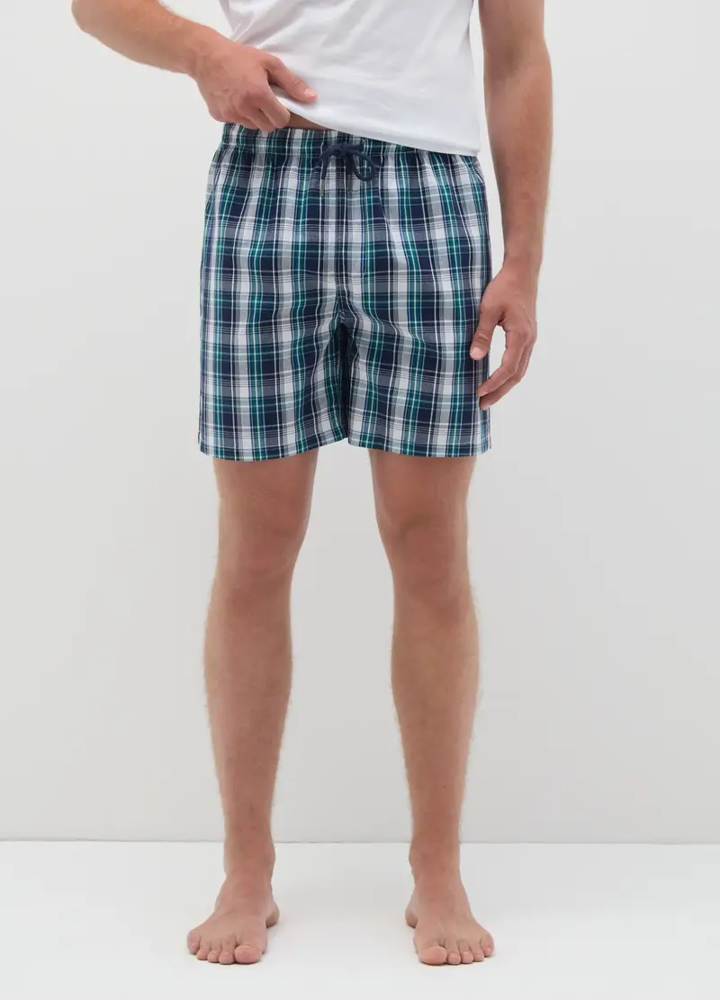 Pigiama Shorts Da Uomo In Puro Cotone Multicolor Regular Fit, Multicolor miniatura 2
