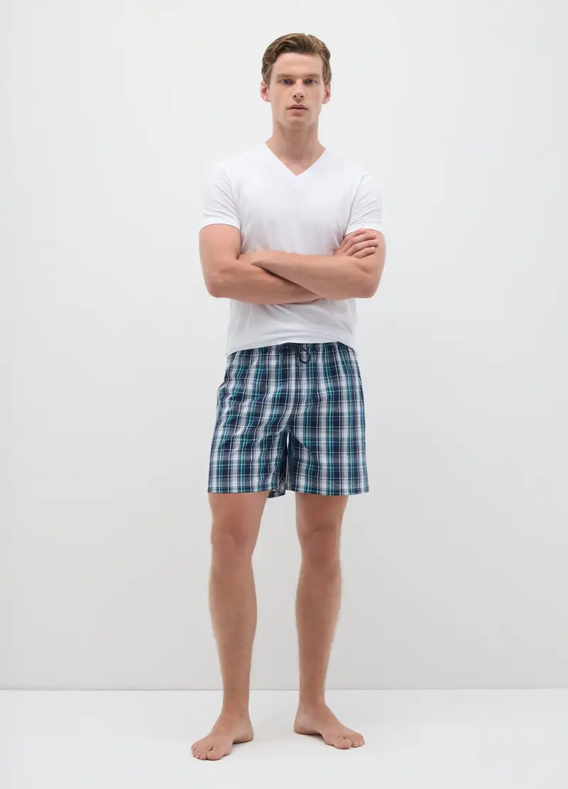 OVS , Pigiama Shorts Da Uomo In Puro Cotone Multicolor Regular Fit, Multicolor, Taglia: S