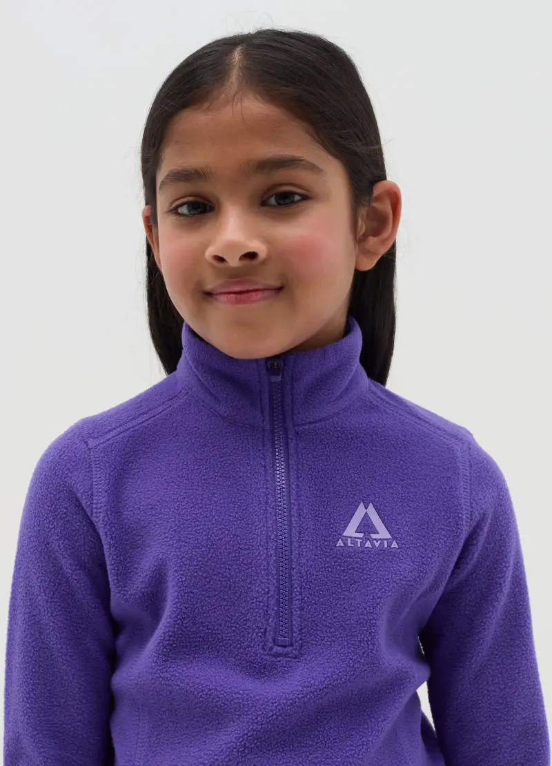 Pile Half-zip Altavia With Deborah Compagnoni, Bambina, Viola miniatura 3