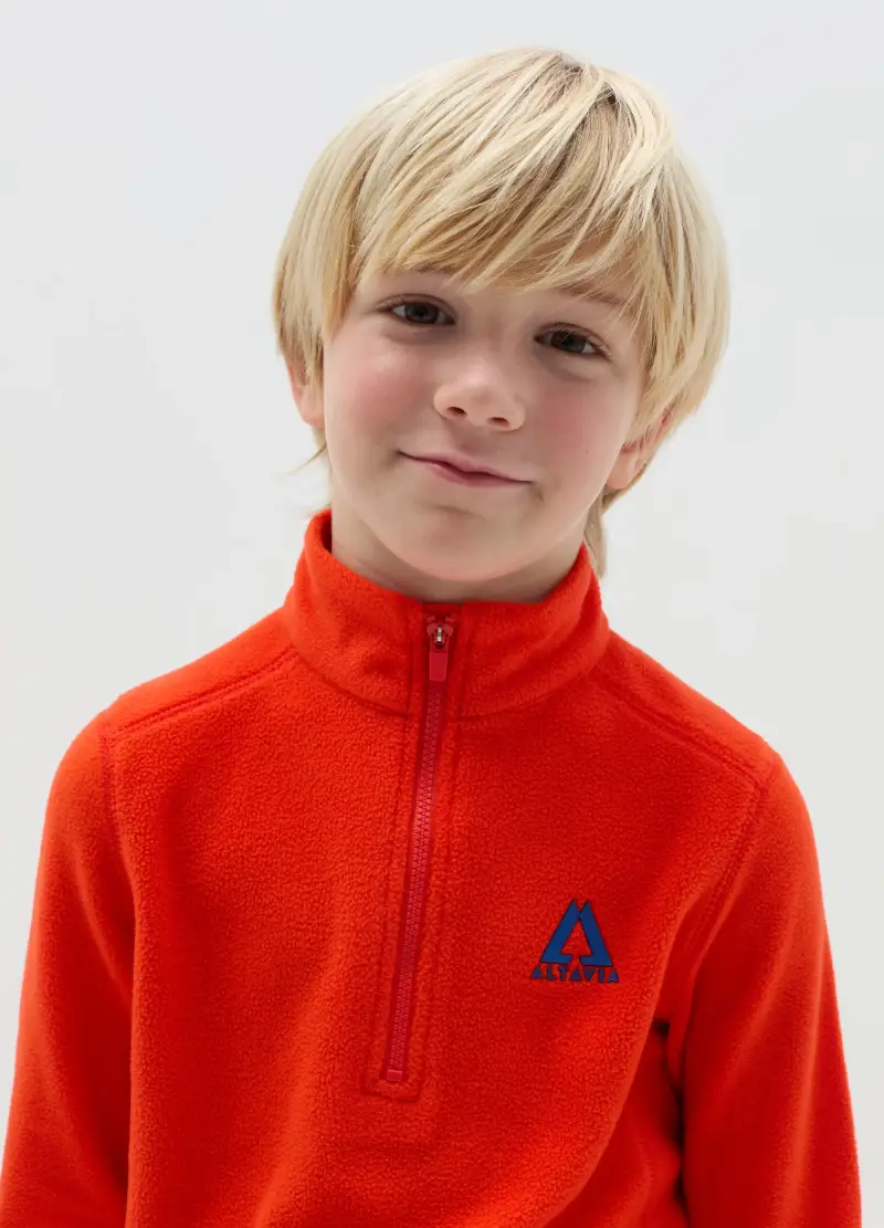 Pile Half-zip Altavia With Deborah Compagnoni, Bambino, Rosso miniatura 3