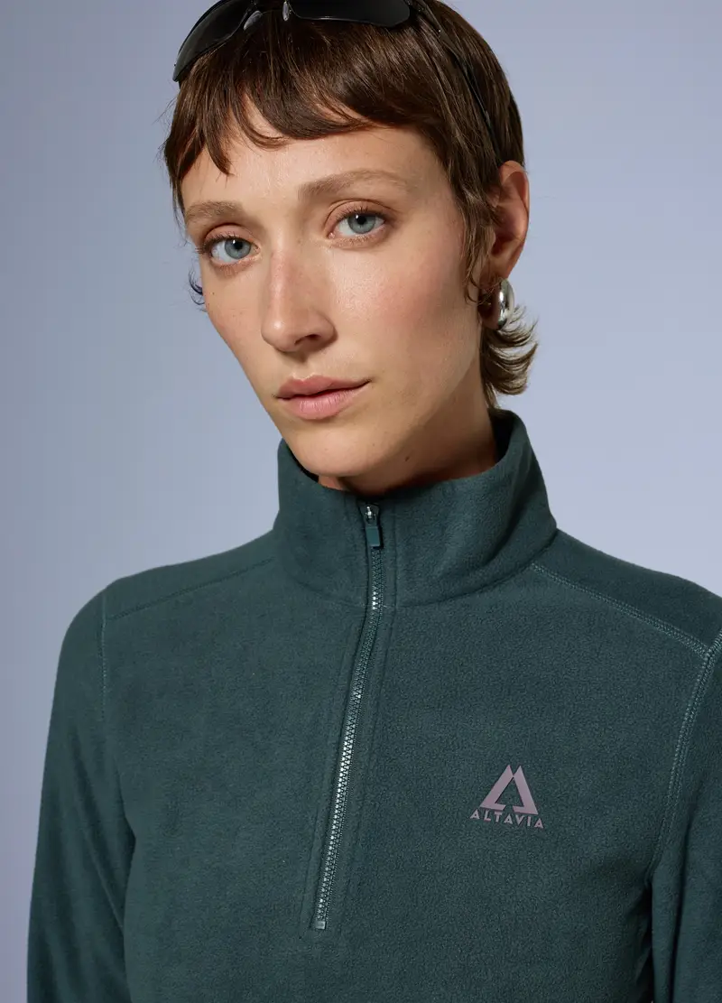 Pile Half Zip Altavia With Deborah Compagnoni, Donna, Verde miniatura 3