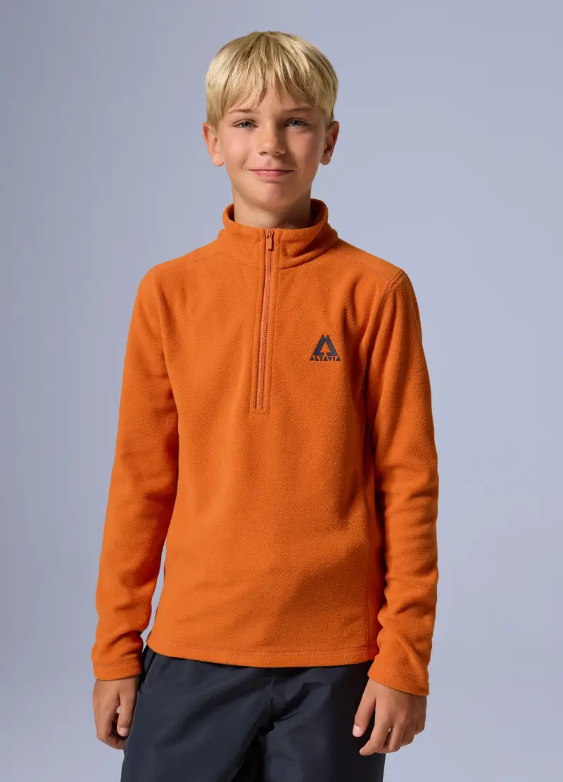 Pile Half Zip Altavia With Deborah Compagnoni, Unisex, Arancione miniatura 2