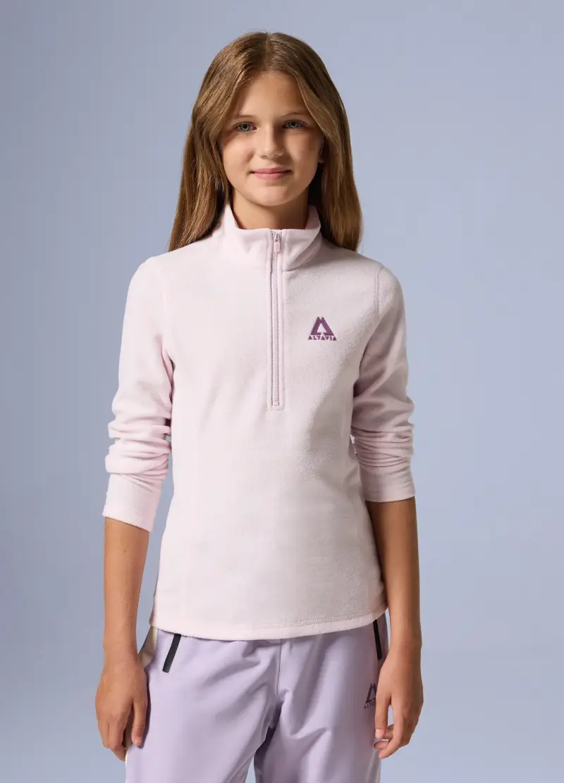 Pile Half Zip Altavia With Deborah Compagnoni, Unisex, Rosa miniatura 2