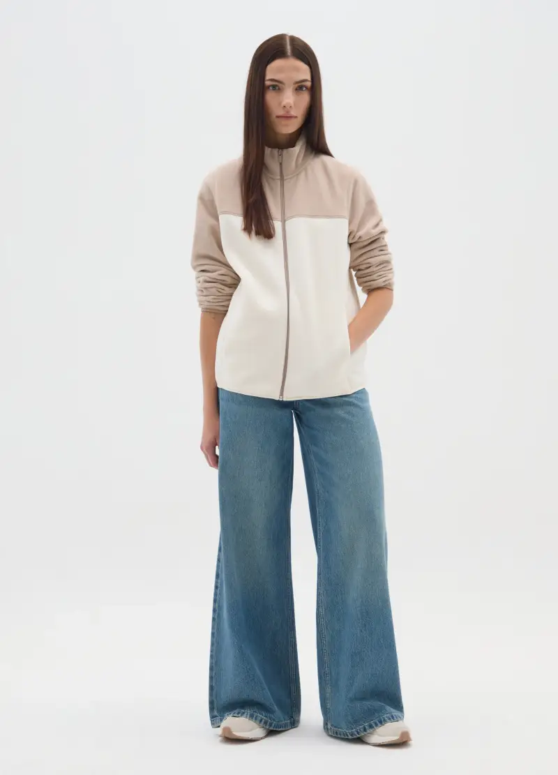 Pile Multicolor Vestibilità Relaxed Con Zip, Donna, Multicolor miniatura 2