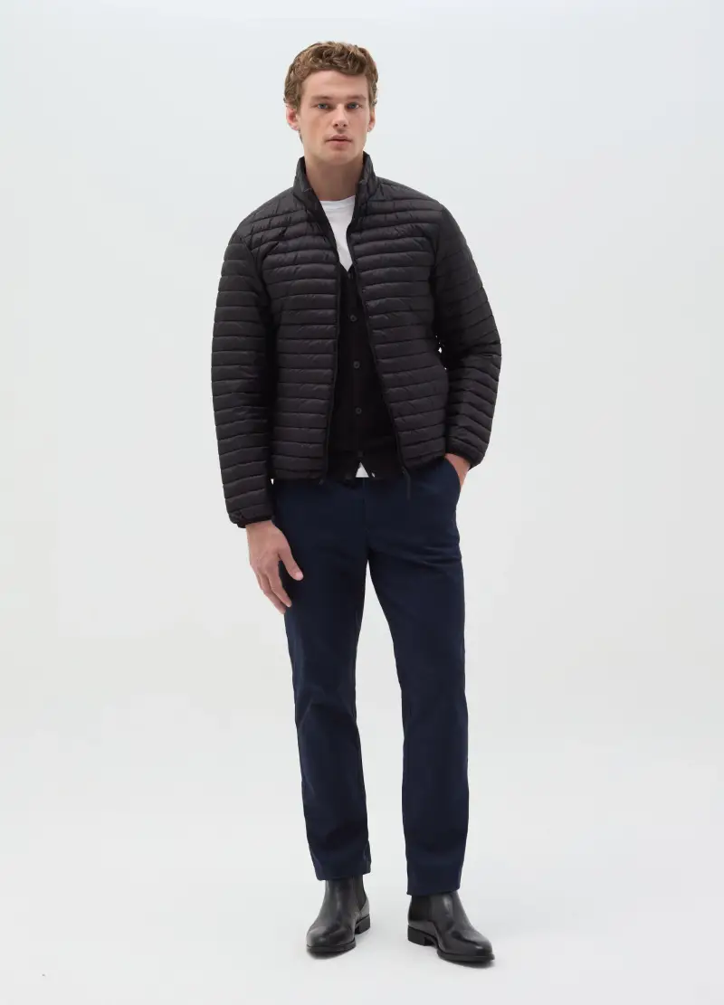 Piumino Full-zip Ultralight Trapuntato, Uomo, Nero