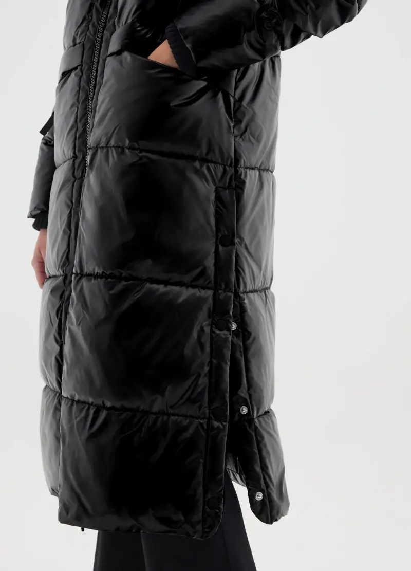 Ovs Piumino Lungo The Iconic Puffer Nero Con Cappuccio Donna miniatura 3