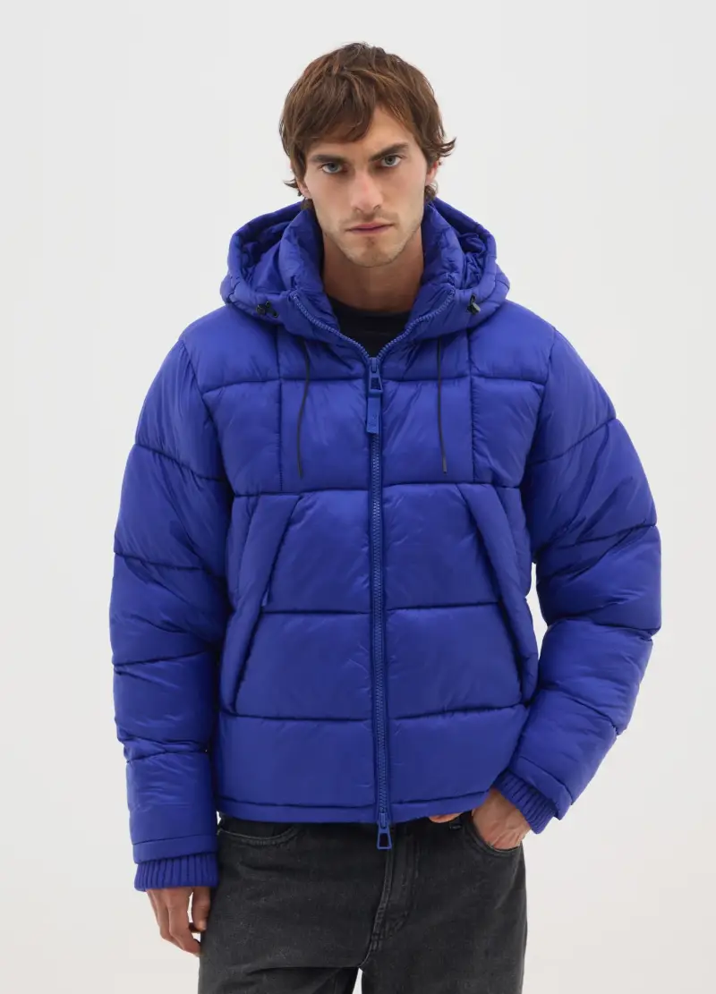 Piumino The Iconic Puffer Blu Elettrico Con Cappuccio Removibile, Uomo, Blu miniatura 2