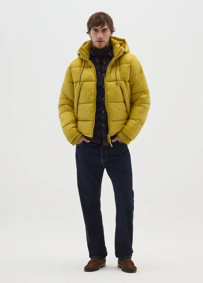 Piumino The Iconic Puffer Giallo Ocra Con Cappuccio Removibile, Uomo, Giallo