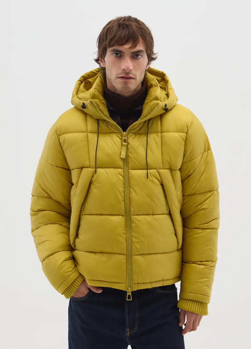 Piumino The Iconic Puffer Giallo Ocra Con Cappuccio Removibile, Uomo, Giallo miniatura 2