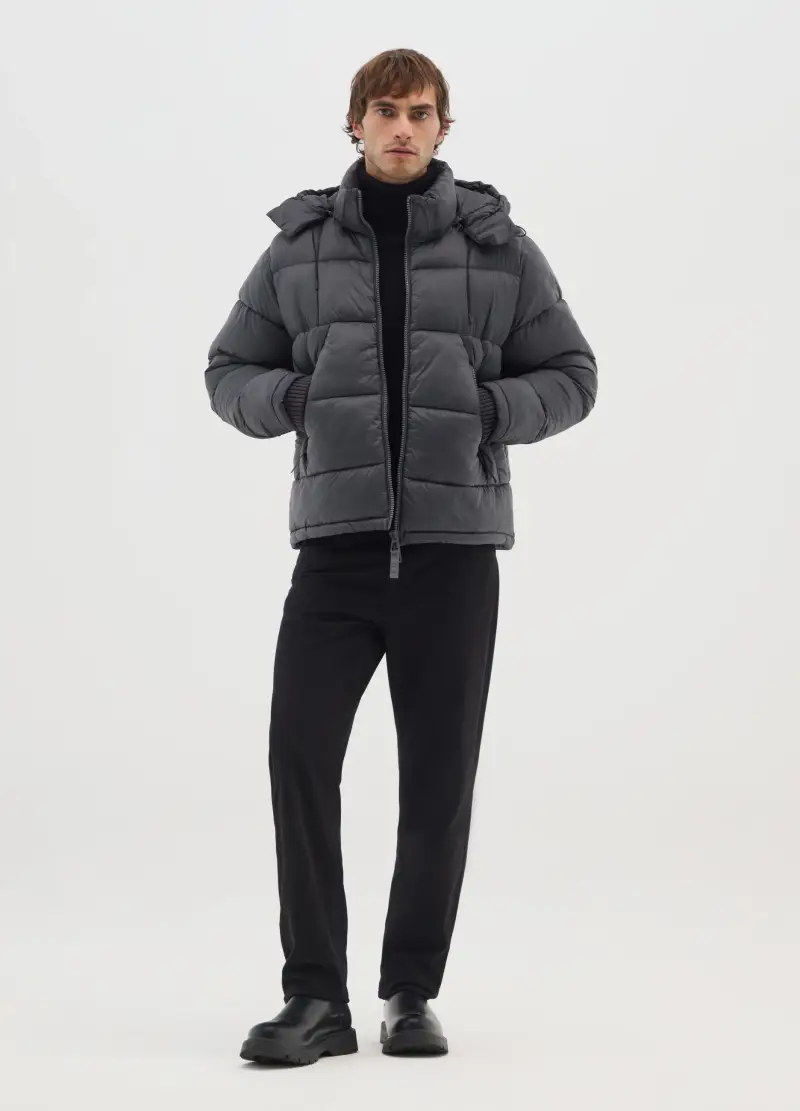 Piumino The Iconic Puffer Grigio Scuro Con Cappuccio Removibile, Uomo, Grigio miniatura 2