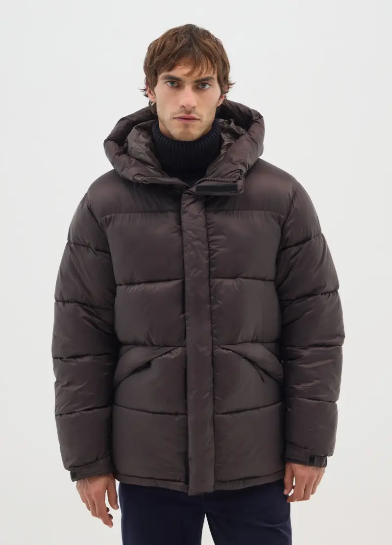 Piumino The Iconic Puffer Marrone Con Cappuccio Regolabile, Uomo, Marrone miniatura 2