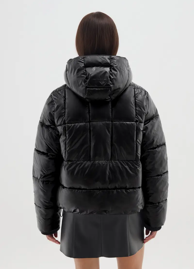 Piumino The Iconic Puffer Nero Con Cappuccio, Donna, Nero miniatura 3