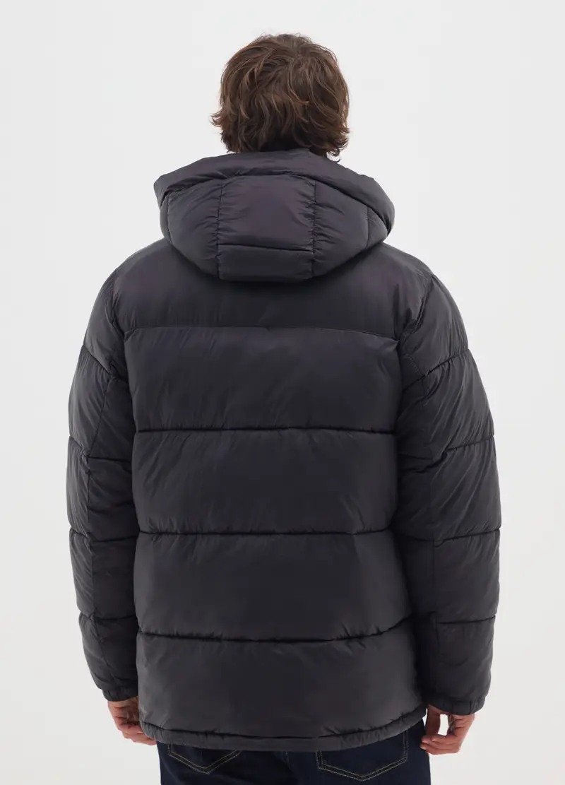 Piumino The Iconic Puffer Nero Con Cappuccio Regolabile, Uomo, Nero miniatura 3