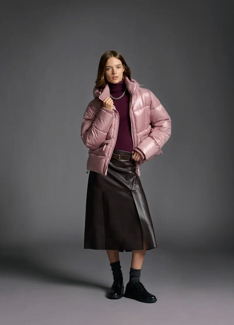 Piumino The Iconic Puffer Rosa Con Cappuccio, Donna, Rosa