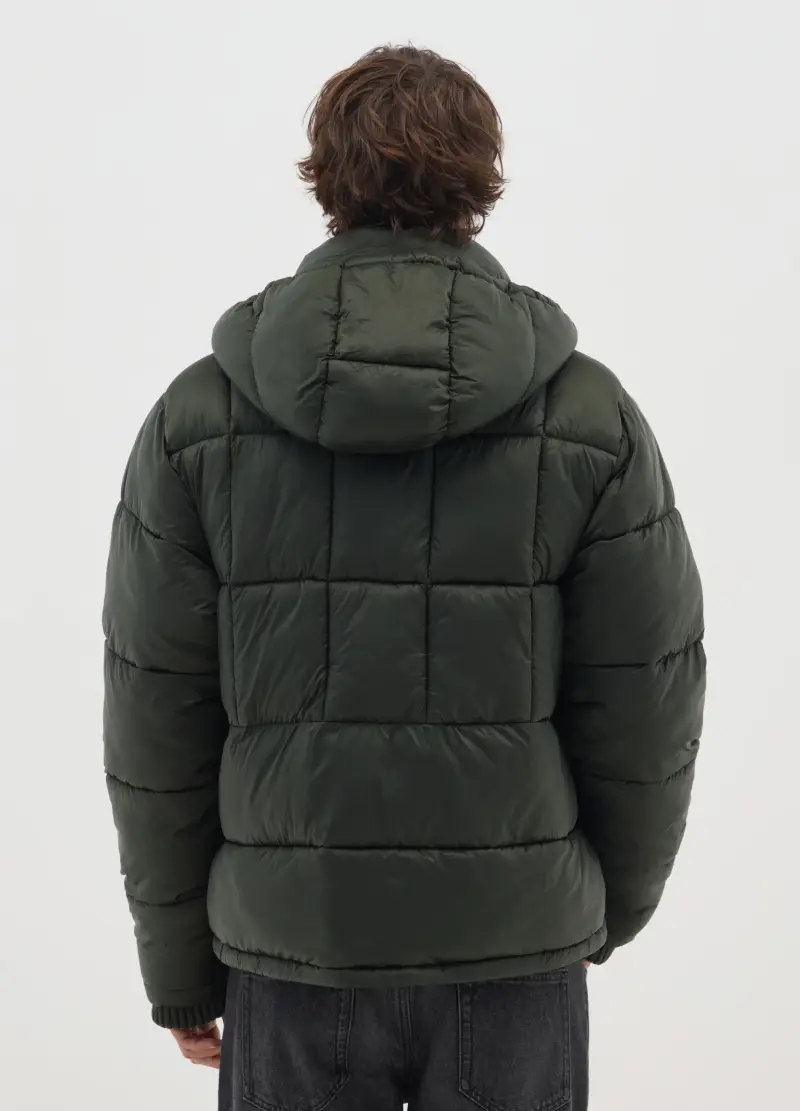 Piumino The Iconic Puffer Verde Scuro Con Cappuccio Removibile, Uomo, Verde miniatura 3