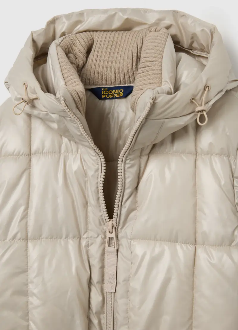 Piumino The Perfect Puffer Beige Lungo Con Cappuccio, Donna, Beige miniatura 2