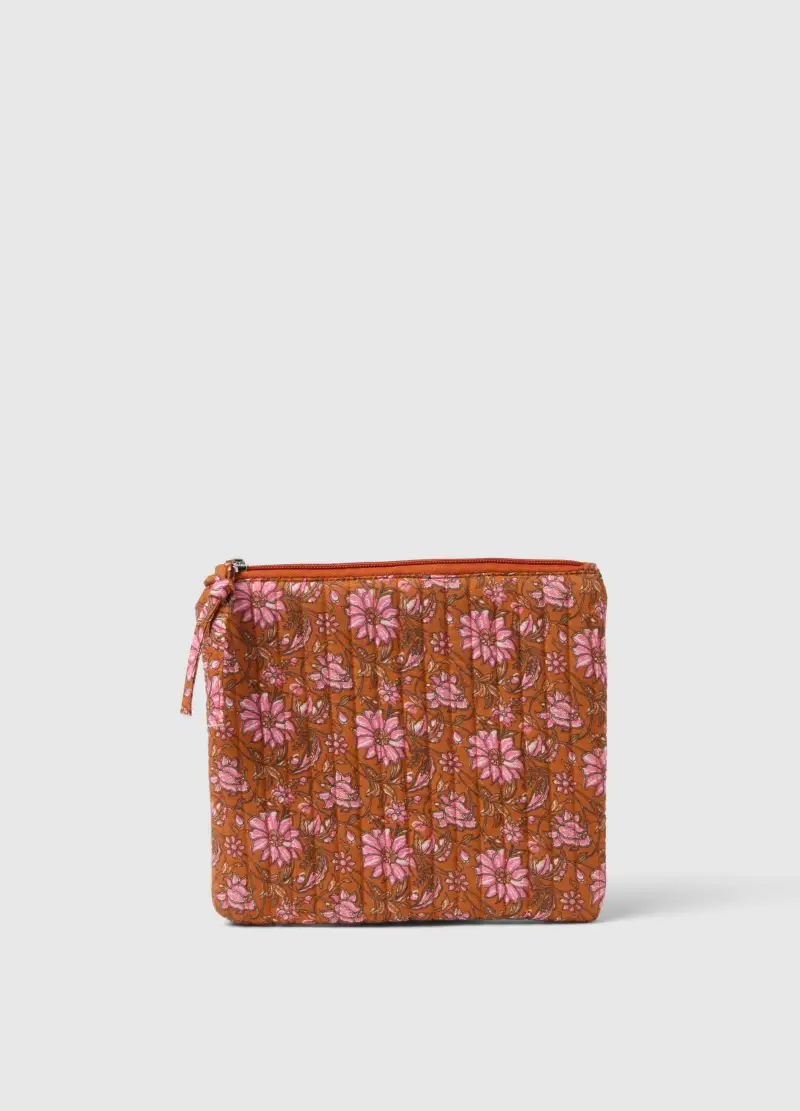 Pochette In Puro Cotone Multicolor Con Fantasia Floreale, Donna, Multicolor